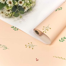 Плёнка 0,58*10м матовая "Веточки" 60мкм Персиковый 1/30 Арт: 001387/4