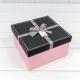 Коробки Квадратные Набор 1/3 21*21*12,3 с бантом Чёрный/Розовый 1/18 Арт: 721613/4