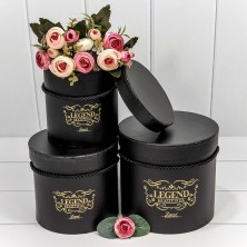 Коробки Цилиндр Набор 1/3 18,3*17,2 "Legend" Чёрный 1/12 Арт: 720189/2