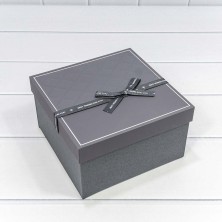 Коробки Квадратные Набор 1/3 21*21*12,3 с бантом Серый 1/18 Арт: 721613/3