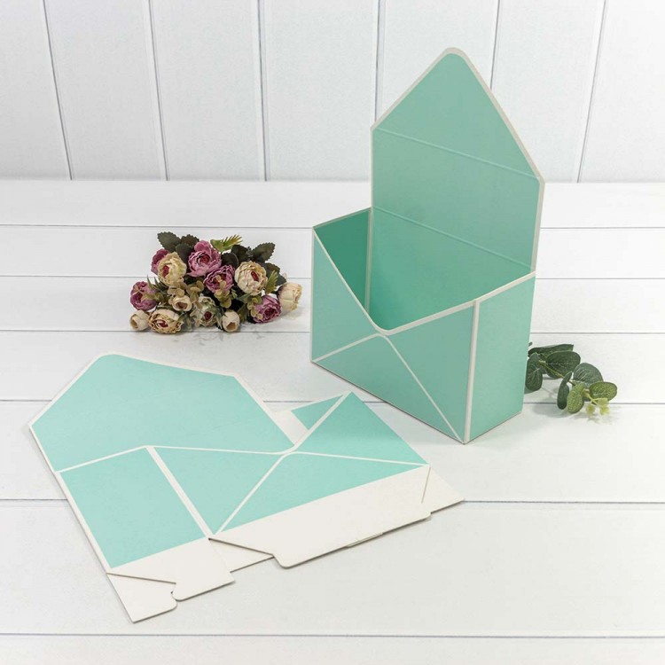 Коробка "Конверт" 20*30*8 сборная с белой рамкой Магическая мята 1/10 1/200 Арт: 300399/23