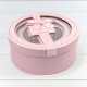 Коробки Круглые Набор 1/3 28*11,5 с окошком и бантом Розовый 1/12 Арт: 721302/1