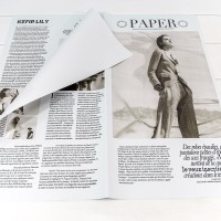Плёнка в листах 56,5*56,5 (20 шт.) матовая "Газета PAPER" 65мкм Голубовато-серый 1/60 Арт: 1615/656