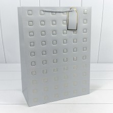 Пакет подарочный с тиснением "Квадратики" (микс) 31*42*15 210г 1/20 1/80 Арт: 000881A
