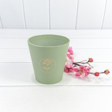 Коробка "Ваза для цветов" 10,7*10,6 с тиснением "Мини" Бледно-зелёный 1/10 1/120 Арт: 720788/11