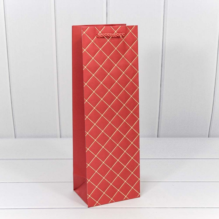 Пакет подарочный "Ромб" Красный 12*36*9 210г 1/20 1/120 Арт: 000391M/6