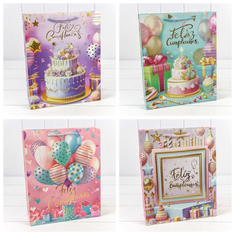 Пакет подарочный с тиснением (микс 114) 26*32*10 210г 1/20 1/240 Арт: 000114C