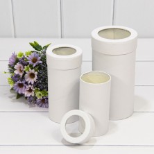 Коробки Цилиндр Набор 1/3 9,5*18 с окошком Белый 1/90 Арт: 720280/1