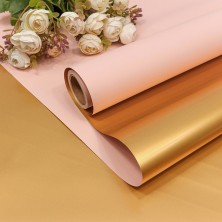 Плёнка 0,58*10м 290г матовая двухсторонняя 65мкм Золотой/Абрикосовый 1/30 Арт: 1611/196