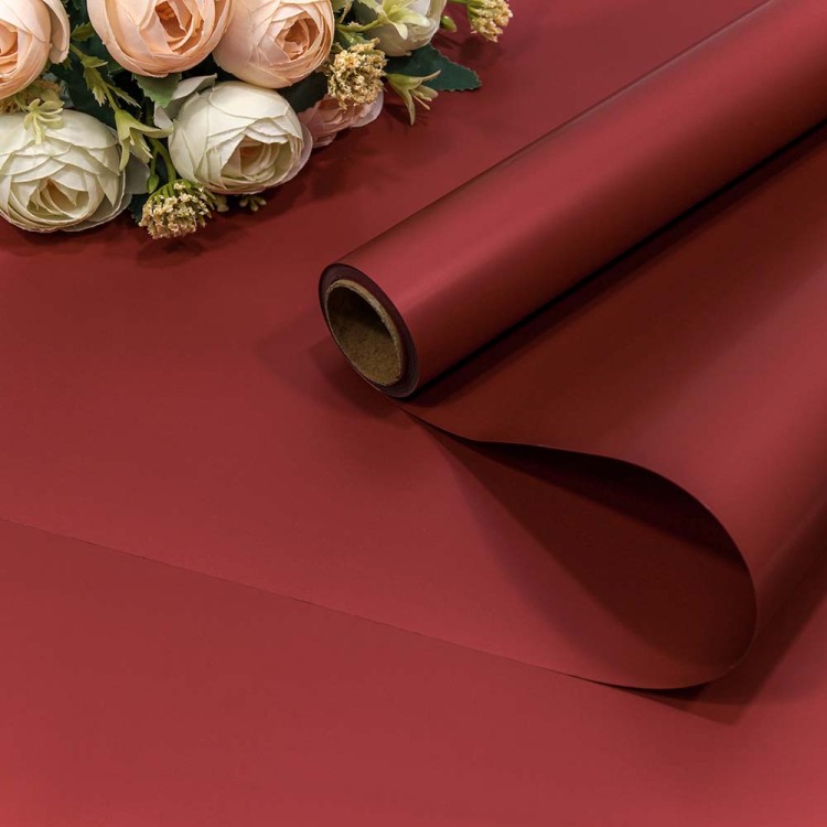 Плёнка 0,58*10м 255г матовая "Корейская" 65мкм Красно-коричневый 1/30 Арт: 1638/704