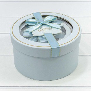 Коробки Круглые Набор 1/3 21*11,5 с окошком и бантом Голубой 1/18 Арт: 721303/5