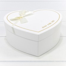 Коробки "Сердце" Набор 1/3 22,2*19,5*9 с бантом "Just For You" Белый 1/12 Арт: 720621/1