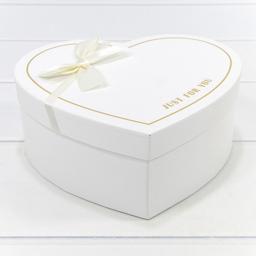 Коробки "Сердце" Набор 1/3 22,2*19,5*9 с бантом "Just For You" Белый 1/12 Арт: 720621/1