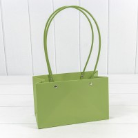 Пакет подарочный "Ваза для цветов" 22*13,5*10,5 Салатовый 1/10 1/120 Арт: 000170EA/2303