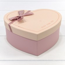 Коробки "Сердце" Набор 1/3 22,2*19,5*9 с бантом "Just For You" Пудровый 1/12 Арт: 720621/3