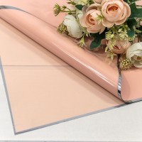 Плёнка в листах 55*55 (20 шт.) глянцевая/матовая с серебряной рамкой 50мкм Персиковый 1/60 Арт: 1862/1