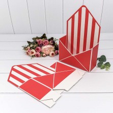 Коробка "Конверт" 20*30*8 сборная "Линии" Красный 1/10 1/200 Арт: 300399/19