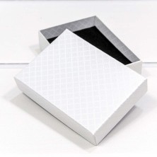 Коробка Прямоугольная 11*8*3,4 "Ромбики" Белый 1/12 1/240 Арт: 612118/2
