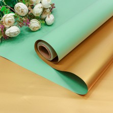 Плёнка 0,58*10м 290г матовая двухсторонняя 65мкм Золотой/Магическая мята 1/30 Арт: 1611/331