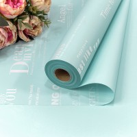 Плёнка 58см 800г матовая с печатью 60мкм Голубой 1/12 Арт: 1877/7457