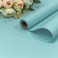 Плёнка 0,58*10м матовая "Корейская" 65мкм Голубой-635 1/30 Арт: 1638/635