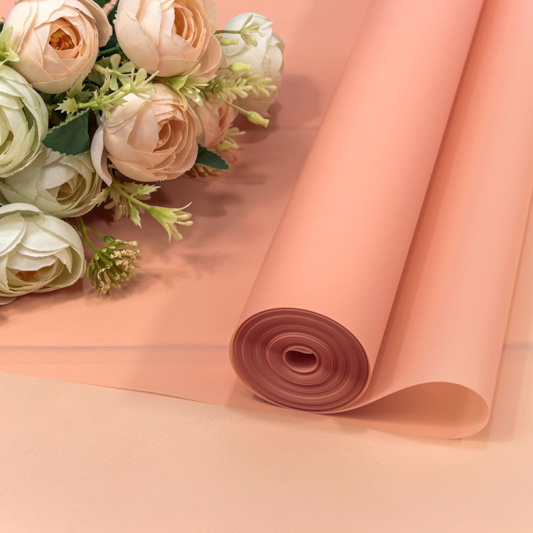 Плёнка 0,59*34м 900г матовая однотонная 55мкм Персиковый-2337 1/6 1/12 Арт: 90057/2337