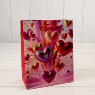 Пакет подарочный с 3D аппликацией "Сердца" (микс 112) 18*23*10 210г 1/20 1/360 Арт: 000112E - Пакет подарочный с 3D аппликацией "Сердца" (микс 112) 18*23*10 210г 1/20 1/360 Арт: 000112E