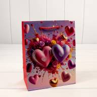 Пакет подарочный с 3D аппликацией "Сердца" (микс 112) 18*23*10 210г 1/20 1/360 Арт: 000112E - Пакет подарочный с 3D аппликацией "Сердца" (микс 112) 18*23*10 210г 1/20 1/360 Арт: 000112E