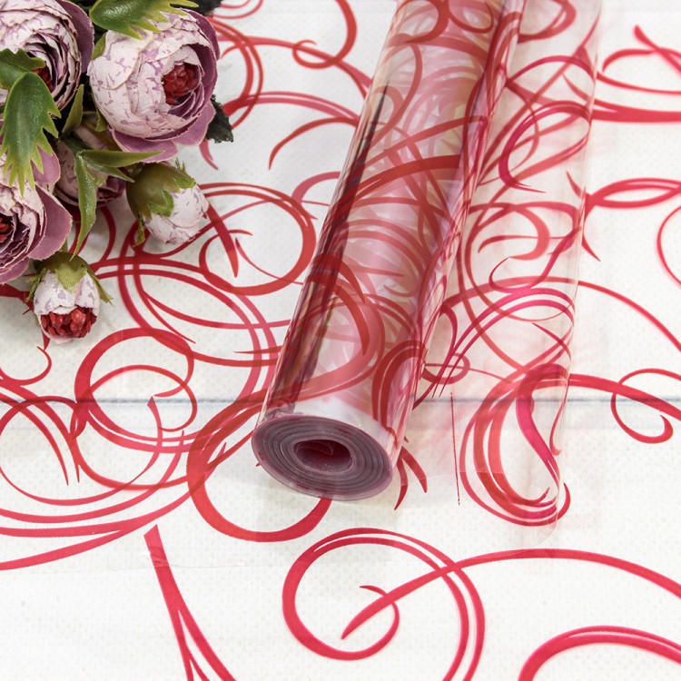 Плёнка 0,7м 500г прозрачная с печатью 12 Красный 1/10 Арт: 70012/2