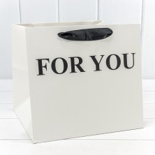 Пакет подарочный "For You" Белый 25*23*25 210г 1/10 1/100 Арт: 000179PQ/07