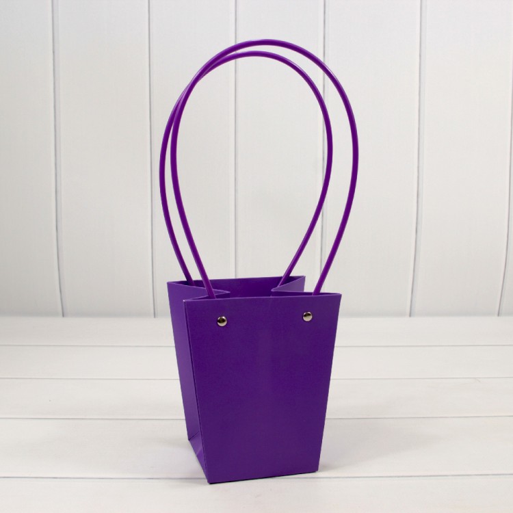 Пакет подарочный "Ваза для цветов" 15,5*13*9,5 230г Фиолетовый 1/10 1/150 Арт: 000170G/2587