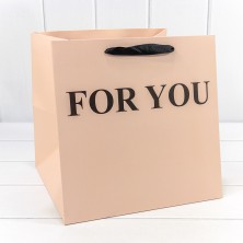 Пакет подарочный "For You" Персиковый 28*28*28 210г 1/10 1/100 Арт: 000179YQ/33